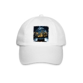 Faszinierende Zauberwelt im Glaskugel-Design - Baseballkappe - Weiß/Weiß - Vorne