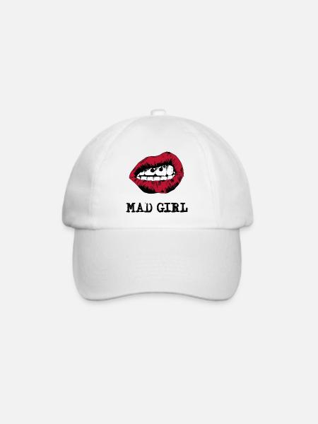 Aufregende Lippen mit surrealen Gesichtern - Baseballkappe - Weiß/Weiß