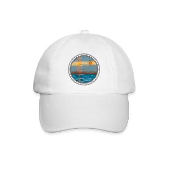 Sonnenuntergang am Wasser - Baseballkappe - Weiß/Weiß - Vorne