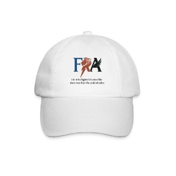 Design mit Löwenporträt und Ästhetik - Baseballkappe - Weiß/Weiß - Vorne