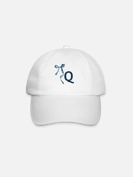 Monogram q Geschenkidee - Baseballkappe - Weiß/Weiß