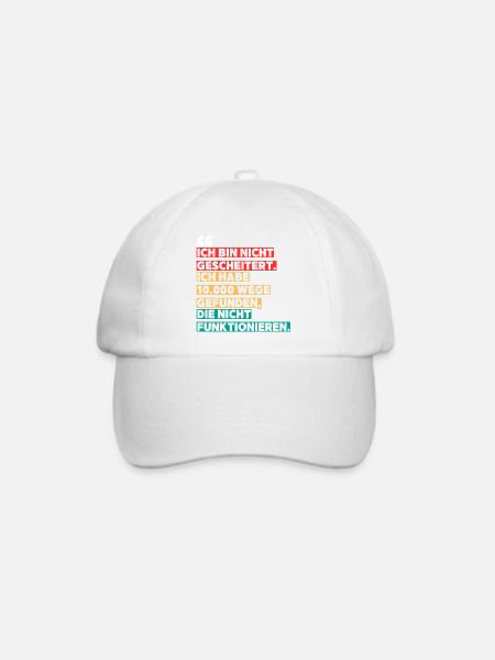 Motivierendes Spruch-Design in Farbblockierung - Baseballkappe - Weiß/Weiß