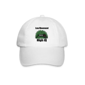 Low Movement – High IQ Gamer Design - Baseballkappe - Weiß/Weiß - Vorne