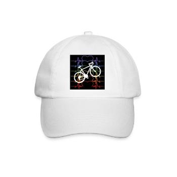 HERZSCHLAG RADFAHRER FAHRRAD REGENBOGENFARBEN - Baseballkappe - Weiß/Weiß - Vorne