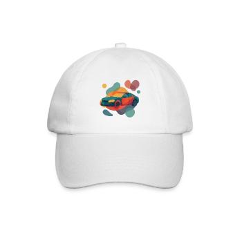 Abstraktes Sportwagen-Design in Farbverläufen - Baseballkappe - Weiß/Weiß - Vorne