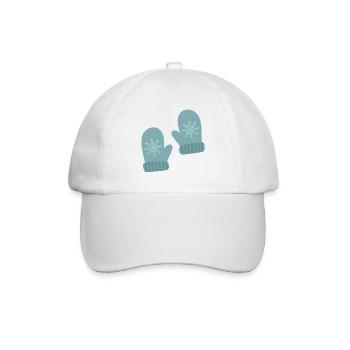 Winter Fäustlinge Schneeflocke Design - Baseballkappe - Weiß/Weiß - Vorne