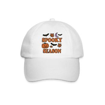 Gruselige Jahreszeit – Halloween-Vibes - Baseballkappe - Weiß/Weiß - Vorne