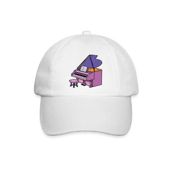 Klavier Flügel - Baseballkappe - Weiß/Weiß - Vorne