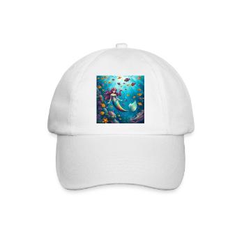 Unterwasser Mermaid Farbenspiel - Baseballkappe - Weiß/Weiß - Vorne