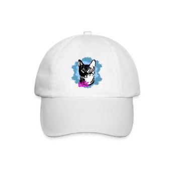 Katzenliebe Blau Spritzer - Baseballkappe - Weiß/Weiß - Vorne