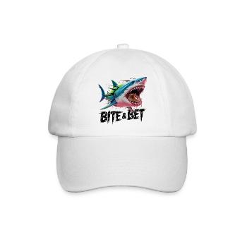 Hai-Roulette-Biss - Baseballkappe - Weiß/Weiß - Vorne