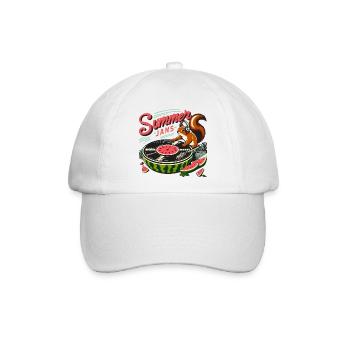 Summer Jams Musik - Eichhörnchen mit Melone - Baseballkappe - Weiß/Weiß - Vorne