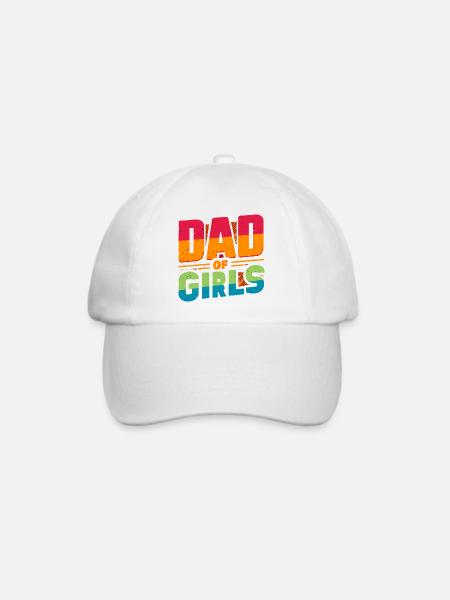 Vater von Mädchen Regenbogen, Väter - Baseballkappe - Weiß/Weiß