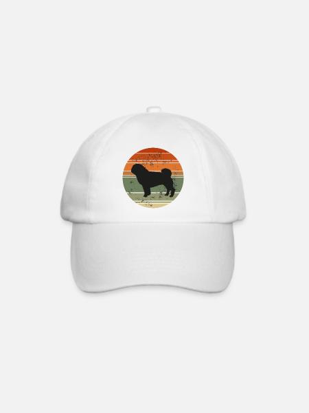 Retro Hundesilhouette Sonnenuntergang - Baseballkappe - Weiß/Weiß