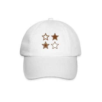 Braune Sternkekse mit weißer Glasur - Baseballkappe - Weiß/Weiß - Vorne