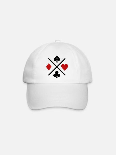 Spielkarten Kontrastdesign - Baseballkappe - Weiß/Weiß