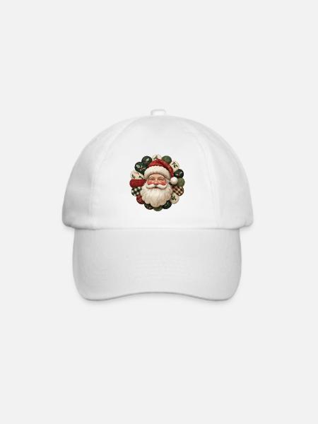 Patchwork Weihnachtsmann Motiv - Baseballkappe - Weiß/Weiß
