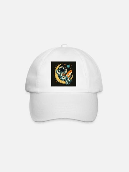Mondkosmos Astro Surfer - Baseballkappe - Weiß/Weiß