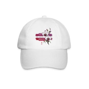 Orchideenblüte mit Anmut - Baseballkappe - Weiß/Weiß - Vorne