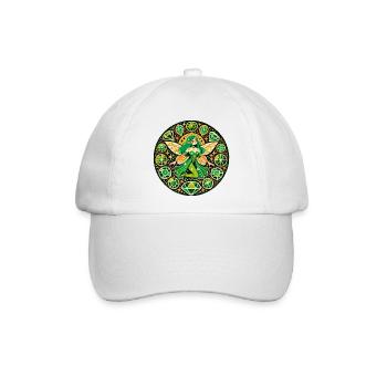 Smaragd-Fee-Mandala - Baseballkappe - Weiß/Weiß - Vorne