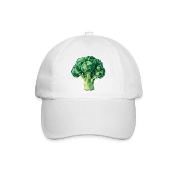 Brokkoli - Cooles Gemüse-Logo - Baseballkappe - Weiß/Weiß - Vorne