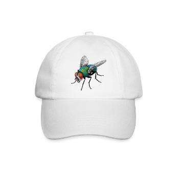Fly - Cooles Low-Poly-Logo - Baseballkappe - Weiß/Weiß - Vorne