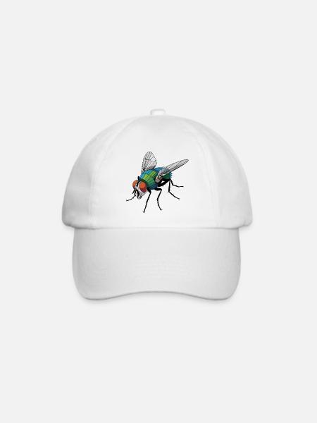 Fly - Cooles Low-Poly-Logo - Baseballkappe - Weiß/Weiß