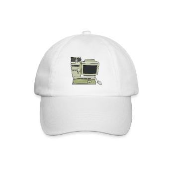 Retro Computer Desk Einrichtung - Baseballkappe - Weiß/Weiß - Vorne