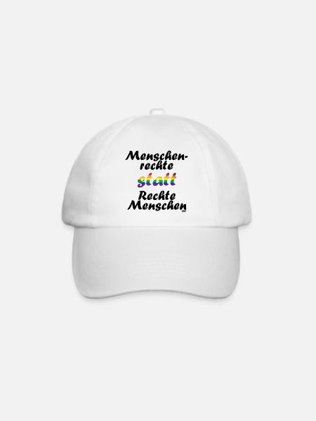 menschenrechte - Baseballkappe - Weiß/Weiß