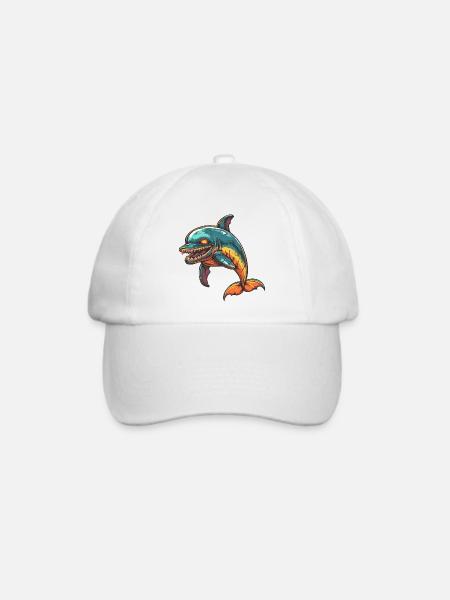Delfin Zombie - Baseballkappe - Weiß/Weiß