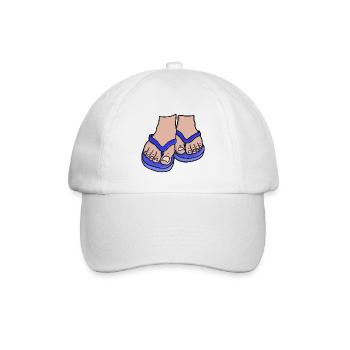 Blaue Flip Flop Füße - Baseballkappe - Weiß/Weiß - Vorne
