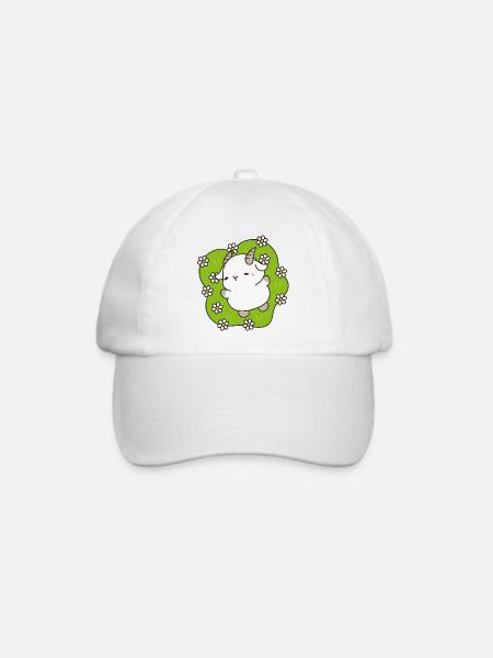 Kawaii Lamm Gänseblümchen - Baseballkappe - Weiß/Weiß