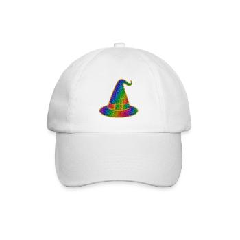 Halloween-Regenbogen Glitzer Hexenhut - Baseballkappe - Weiß/Weiß - Vorne