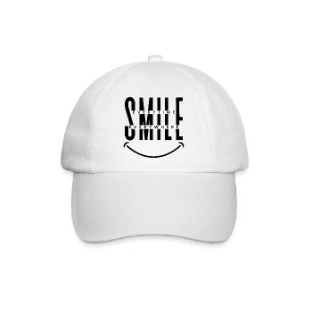 Smile Everytime, Everywhere  - Baseballkappe - Weiß/Weiß - Vorne