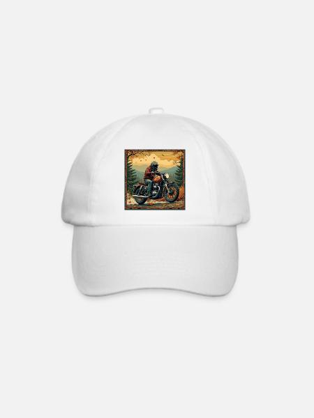 Tapestry Biker Landscape - Baseballkappe - Weiß/Weiß