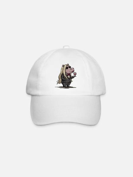 Stylish Gangster Hippo - Baseballkappe - Weiß/Weiß