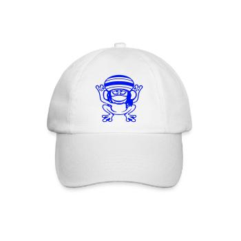 Frosch Reggae Musik Rasta Haare Mütze Jamaika Fun - Baseballkappe - Weiß/Weiß - Vorne