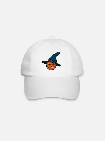 Hexenhut Kürbis Jack O Laterne - Baseballkappe - Weiß/Weiß