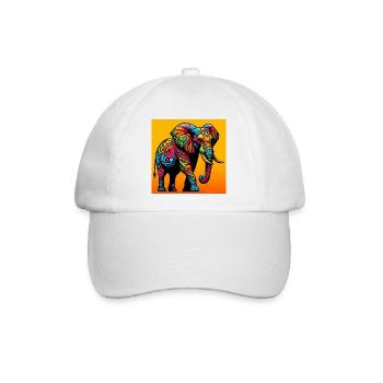 Elefant - Baseballkappe - Weiß/Weiß - Vorne