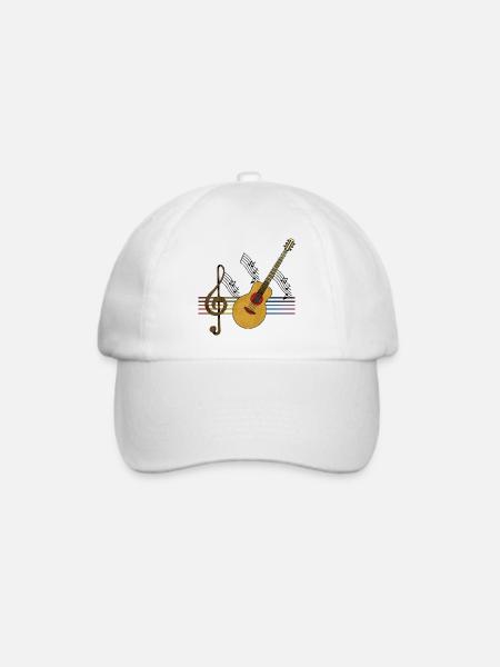 Gitarre - Baseballkappe - Weiß/Weiß