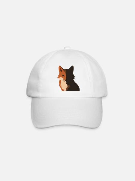Roter Fuchs Schatten Gesicht Wald Natur Silhouette - Baseballkappe - Weiß/Weiß