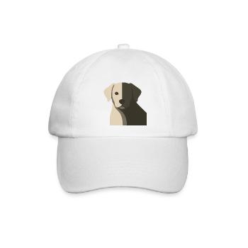 Baby Hund Puppy Schatten Gesicht Porträt - Baseballkappe - Weiß/Weiß - Vorne