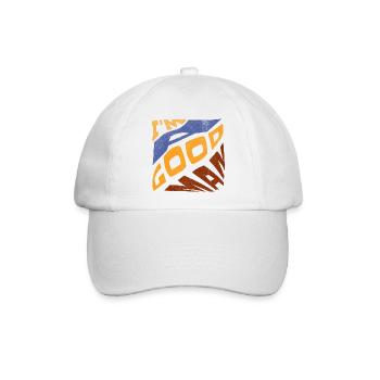 Pop retro blau orange Ich bin ein guter Mann - Baseballkappe - Weiß/Weiß - Vorne