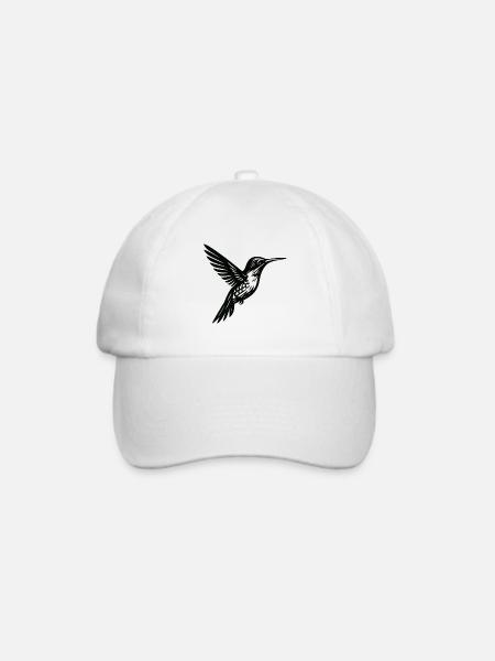 Goldlinie Hummingbird Silhouette - Baseballkappe - Weiß/Weiß