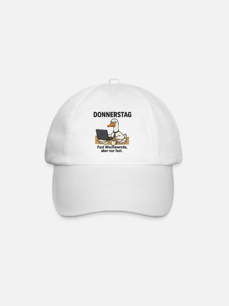 Donnerstag Büroente Meme - Baseballkappe - Weiß/Weiß