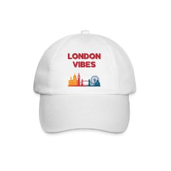 London Vibes Regenbogen Skyline - Baseballkappe - Weiß/Weiß - Vorne