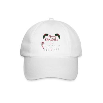Merry Christmas Kalenderblatt mit Schleifen - Baseballkappe - Weiß/Weiß - Vorne