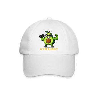 Fitness Avocado Gym Buddy Krafttraining Cartoon - Baseballkappe - Weiß/Weiß - Vorne