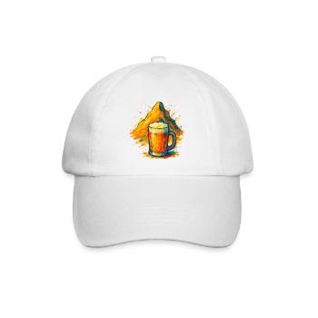 Gipfelbier Farbexplosion - Baseballkappe - Weiß/Weiß - Vorne