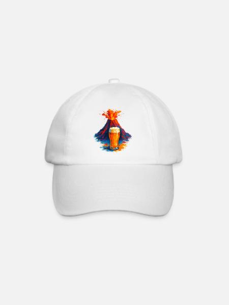 Vulkan Bierkunst Wasserfarben - Baseballkappe - Weiß/Weiß